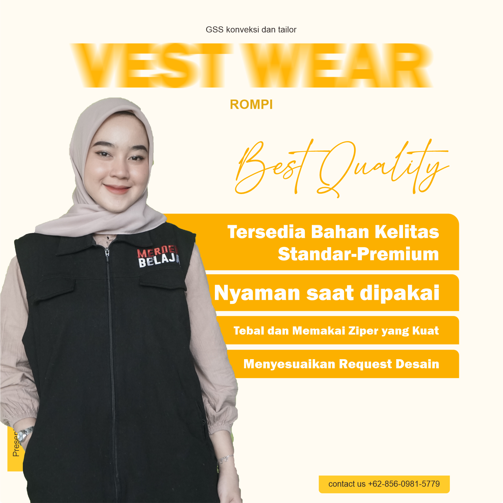 Konveksi vest custom terbaik